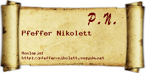 Pfeffer Nikolett névjegykártya